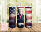 Trump 2024 American Flag 20oz Skinny Tumbler Stainless Steel