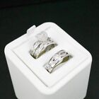 Wedding 10K White Gold Over Lab Created Diamond Trio His Her Engagement Ring Set