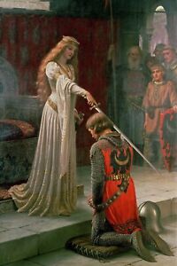 The Accolade by Edmund Leighton as Giclee Art Print Paper or Canvas + Ships Free