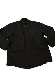 Men’s Black Aigle Cold Water Wool Blend Military Style Trench Coat/Jacket XL