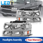 For 99-02 Chevy Silverado 00-06 Suburban Tahoe Headlights + Bumper Signal Lamps (For: 2002 Chevrolet Tahoe)