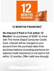 New ListingHome Depot No Interest 12 Months Coupon w/ HD Card Exp 5/22/2024