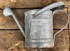 Vtg Galvanized Garden Watering Can with Rose, A