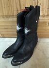 Harley Davidson Amarillo black chrome metal tip cowboy boots size 11.5  Mens