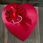 Vintage Valentine's Day Heart Shaped Chocolate Candy Box SATIN RUFFLES ROSE