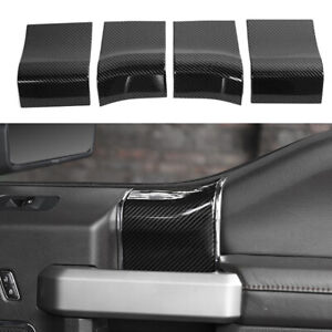 Interior Door Handle Panel Cover Trim Carbon Fiber For Ford F150 15+ Accessories (For: 2017 Ford F-150 XLT)