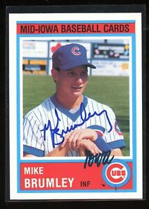 1987 Iowa Cubs MIKE BRUMLEY Signed Card autograph AUTO RED SOX ASTROS