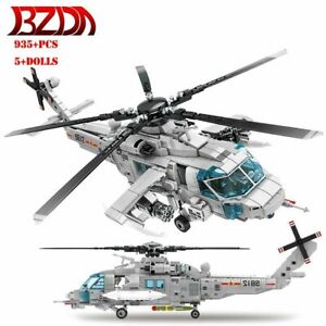 Building Blocks Set MOC Military Z20 Attack Helicopter Bricks Model Kids Toy DIY
