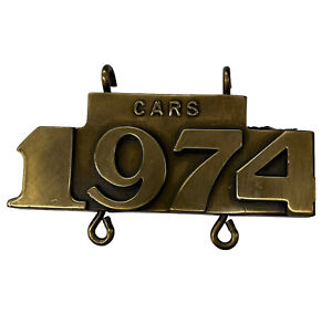 1974 Cars Brass Sign Plaque Vintage Man Cave 1970's Garage Heavy Display Retro