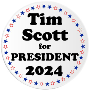 Tim Scott for President 2024 - Circle Sticker Decal 3 Inch - Election Vote