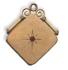 Antique Victorian Rose Gold Filled Gypsy Set Star Garnet Celestial Locket