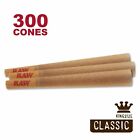 Authentic Raw King Size Unbleached pre rolled Cone with Filter tips 300 CONES