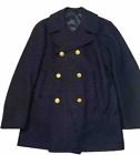 Vintage U.S. Navy Mens Enlisted Overcoat Wool Peacoat Size 38R Metal Buttons