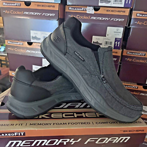 Skechers Men's Relaxed Fit  Memory Foam Creston Cohagen Black Shoes US Size 11