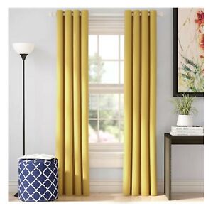 Heavy Thick Solid Grommet Panel Window Curtain Drapes Blackout 2 PC & 2 Tiebacks