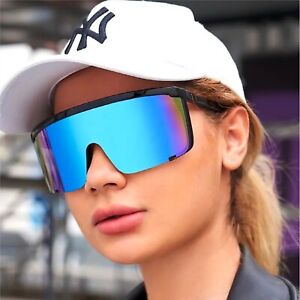 Sport Women Men Sunglasses Outdoor Shield Oversized Single Lens Wrap Around NEW
