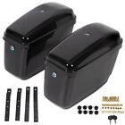 Black Hard Saddle Bags Trunk Luggage Motorcycle For Harley Softail Low Rider