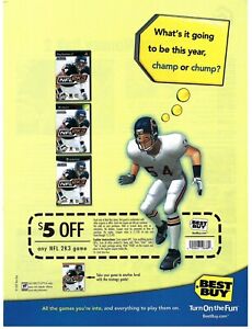 2002 Best Buy NFL 2K3 Video Game with Coupon Champ Chump Vintage Print Ad/Poster