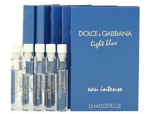 D&G DOLCE & GABBANA LIGHT BLUE EAU INTENSE WOMEN 1.5ml .05oz x 5 PERFUME SAMPLES