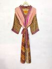 Indian Recycled Silk Saree Poncho Intimate Wear Vintage Silk Sari Kimono SR-392