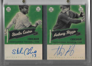 ANTHONY RIZZO Panini Americas Pastime On Card Autograph Dual Booklet Auto /15