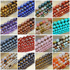 Natural Gemstones Faceted Round Spacer Loose Beads 15.5'' 4mm 6mm 8mm 10mm 12mm