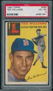 1954 TOPPS #250 TED WILLIAMS RED SOX PSA 4 VG-EX B8