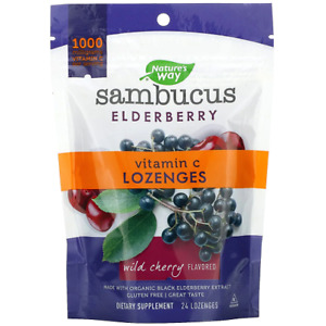 Nature's Way Sambucus Elderberry Vitamin C Lozenges Wild Cherry