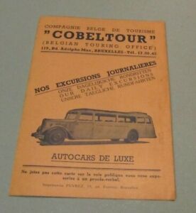 Vintage 1930's Belgian Bus Touring Office Advertising Brochure with Route Maps