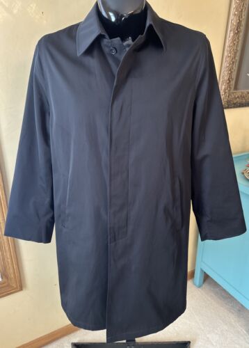 Mens  Ralph Lauren Trench Coat 40R Microfiber Shell & Wool Removable Lining