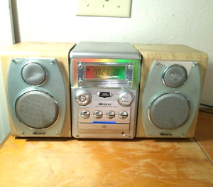 MEMOREX Bookshelf Stereo MX4302 Digital AM/FM CD Audio System w Speakers Vintage
