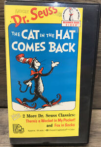 Dr. Seuss THE CAT IN THE HAT COMES BACK 1989 VHS + Wocket In Pocket, Fox Socks