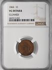 1866  INDIAN HEAD CENT  NGC VG DETAILS 
