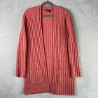 Club Monaco Cardigan Sweater Womens Small Red Yak Wool Open Front Longline