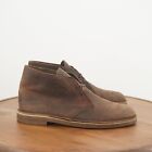 Clarks Mens Bushacre Chukka Boots Brown Oiled Leather Lace Up Size 12M