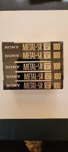 Lot 5 Sony Metal SR 100 Minute Type IV Cassette Tapes NOS