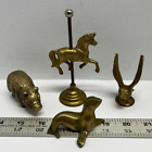 Lot Of 4 Brass Animals - Seal - Pig - Eagle - Carousel Horse