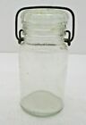 Small Glass Mason Jar with Wire Bail Stamped TT