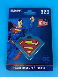 New Superman USB 2.0 32GB Flash Drive Keychain Emtec DC Comics 32 GB