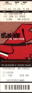 ELTON JOHN 2008 RED PIANO LAS VEGAS CONCERT TICKET & PROGRAM BOOK / NMT 2 MINT