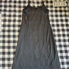 Vintage Nylon Lingerie Black Slip Dress Large 32 - Long Formal Length Gown