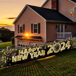 , Happy New Year Banner 2024 - Large 120X20 Inch | Happy New Year Yard Sign | Ne