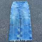 Vintage carhartt denim blue jeans double knee work wear carpenter pants