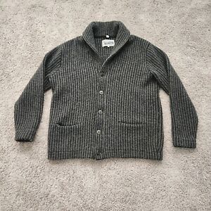 Schott Bros Sweater Men XL Hand Crafted Wool Nylon Cardigan Knit Button Pockets