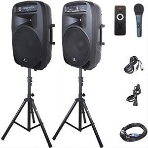 PRORECK Party 15 Portable 15-Inch 2000 Watt 2-Way Powered PA Speaker System