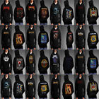 THE BEST COLLECTION ON BLACK HOODIES HARD ROCK FRONT AND BACK PRINT
