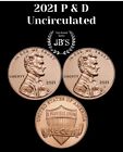 2021-P&D Lincoln Shield Cent (2) Penny Set BRILLIANT UNCIRCULATED *JB's Coins*