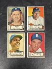 1952 Topps Brooklyn Dodgers 4X LOT Low To Mid Grade - Erskine Roe Russell & MORE