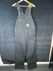 Carhartt 0R4031-M Mens Black Washed Duck Insulated Bib Overall Size Small