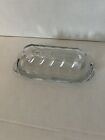 Vintage Clear Glass Butter Dish with Lid